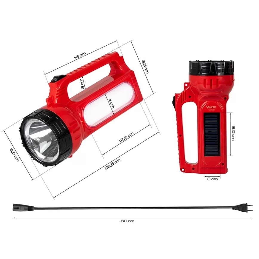 Linterna solar recargable LED LED/7W/230V 400 brillante 3200 mAh