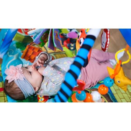 Lionelo - Alfombra de actividades infantil con casita AGNES PLUS