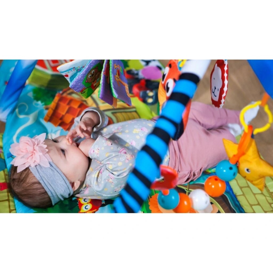 Lionelo - Alfombra de actividades infantil con casita AGNES PLUS