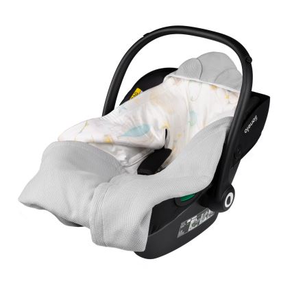 Lionelo - Arrullo para silla de coche TRAVEL SWADDLE 90x90 cm Gris con globos