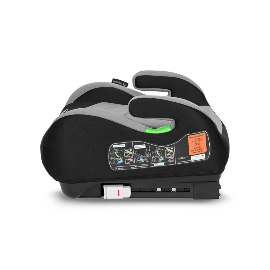 Lionelo - Asiento elevador para coche LUUK FIX i-Size 125-150 cm negro/gris