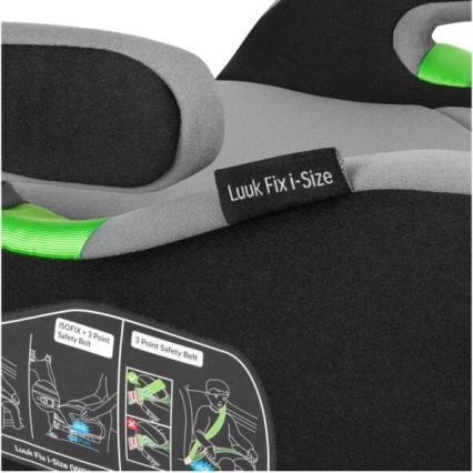 Lionelo - Asiento elevador para coche LUUK FIX i-Size 125-150 cm negro/gris