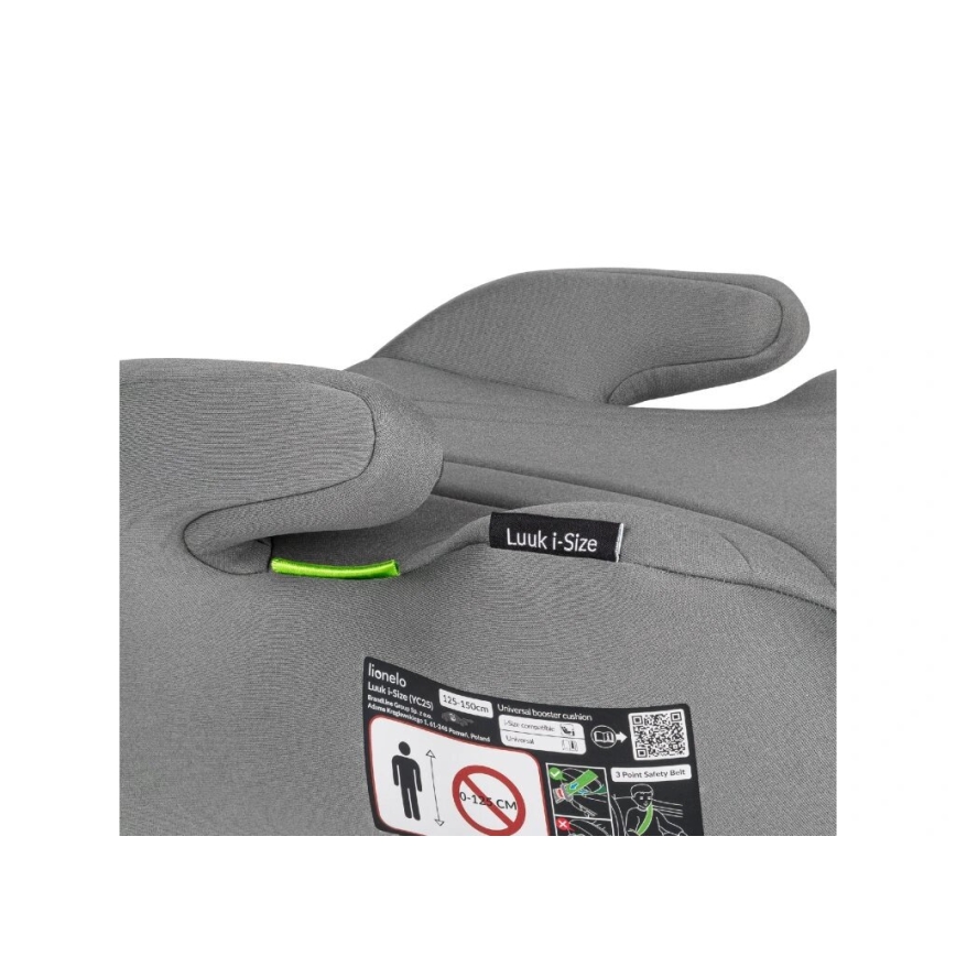 Lionelo - Asiento elevador para coche LUUK i-Tamaño 125-150 cm gris