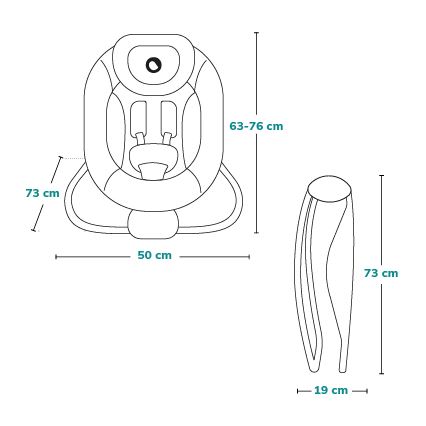Lionelo - Balancín vibrador para bebés Con una melodía PASCAL 2xAA gris/turquesa