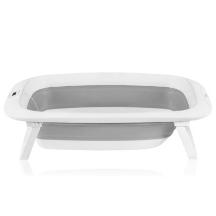 Lionelo - Bañera plegable para bebé con termómetro BABY BUBBLE 2x LR44 Gris paloma