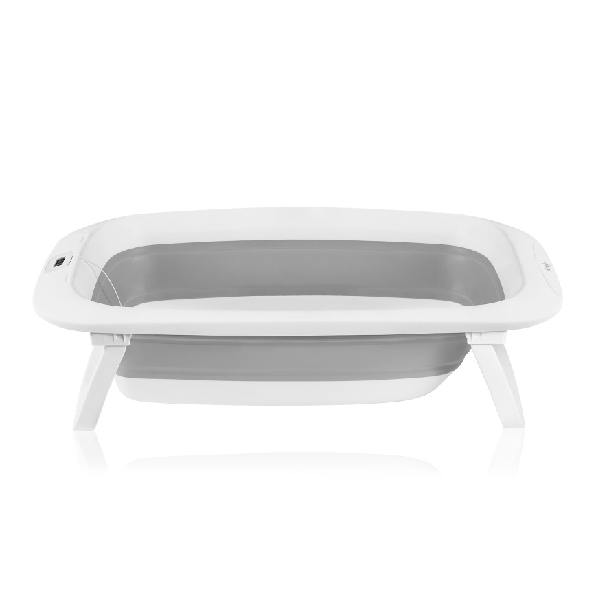 Lionelo - Bañera plegable para bebé con termómetro BABY BUBBLE 2x LR44 Gris paloma