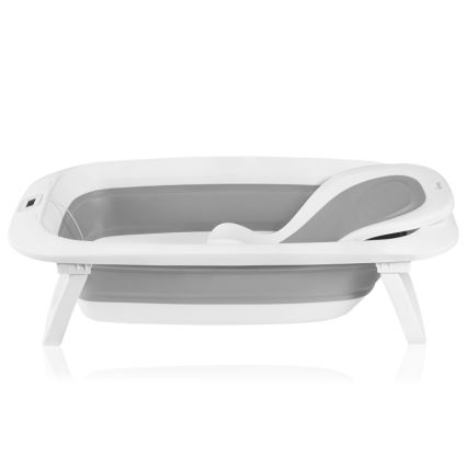 Lionelo - Bañera plegable para bebé con termómetro BABY BUBBLE 2x LR44 Gris paloma