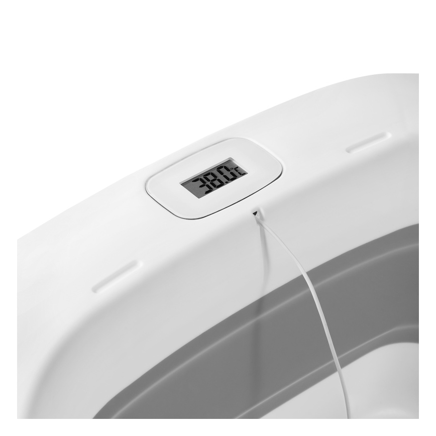 Lionelo - Bañera plegable para bebé con termómetro BABY BUBBLE 2x LR44 Gris paloma