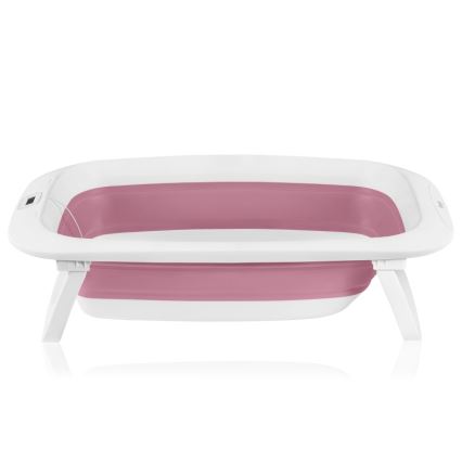 Lionelo - Bañera plegable para bebé con termómetro BABY BUBBLE 2x LR44 Rosa Magnolia