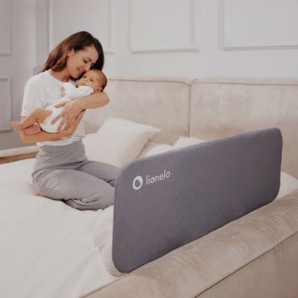 Lionelo - Barandilla de seguridad para cama LORA gris oscuro