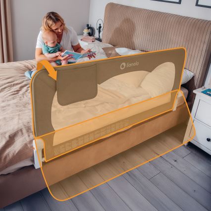 Lionelo - Barrera de seguridad para cama HANNA Beige Melange