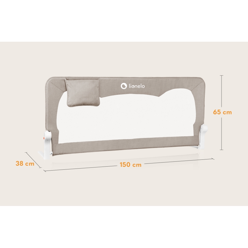 Lionelo - Barrera de seguridad para cama HANNA Beige Melange