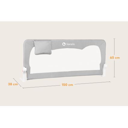 Lionelo - Barrera de seguridad para cama HANNA Gris Melange