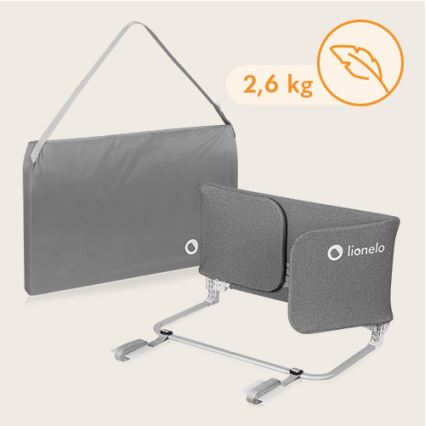 Lionelo - Barrera de seguridad para cama LORA XL gris oscuro