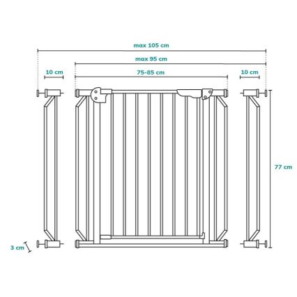 Lionelo - Barrera de seguridad TRUUS SLIM LED 1xAAA blanco