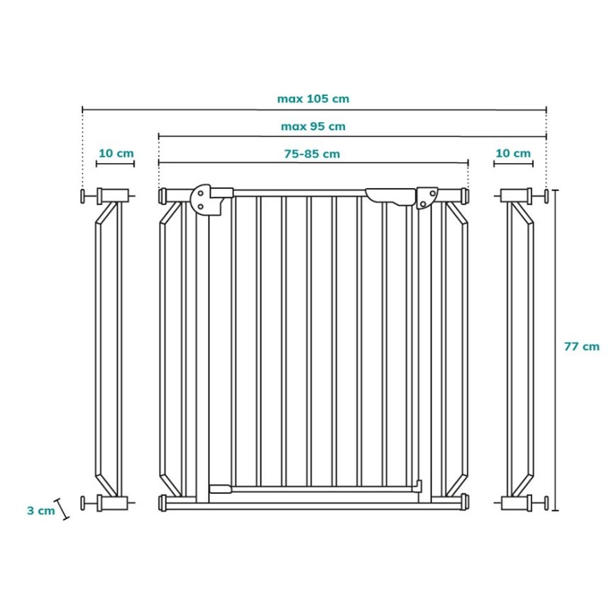 Lionelo - Barrera de seguridad TRUUS SLIM LED 1xAAA gris