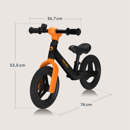 Lionelo - Bicicleta de equilibrio TONI Negro y Naranja