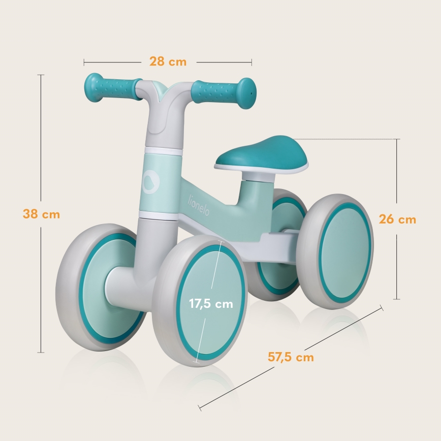 Lionelo - Bicicleta de equilibrio VILLY Verde turquesa