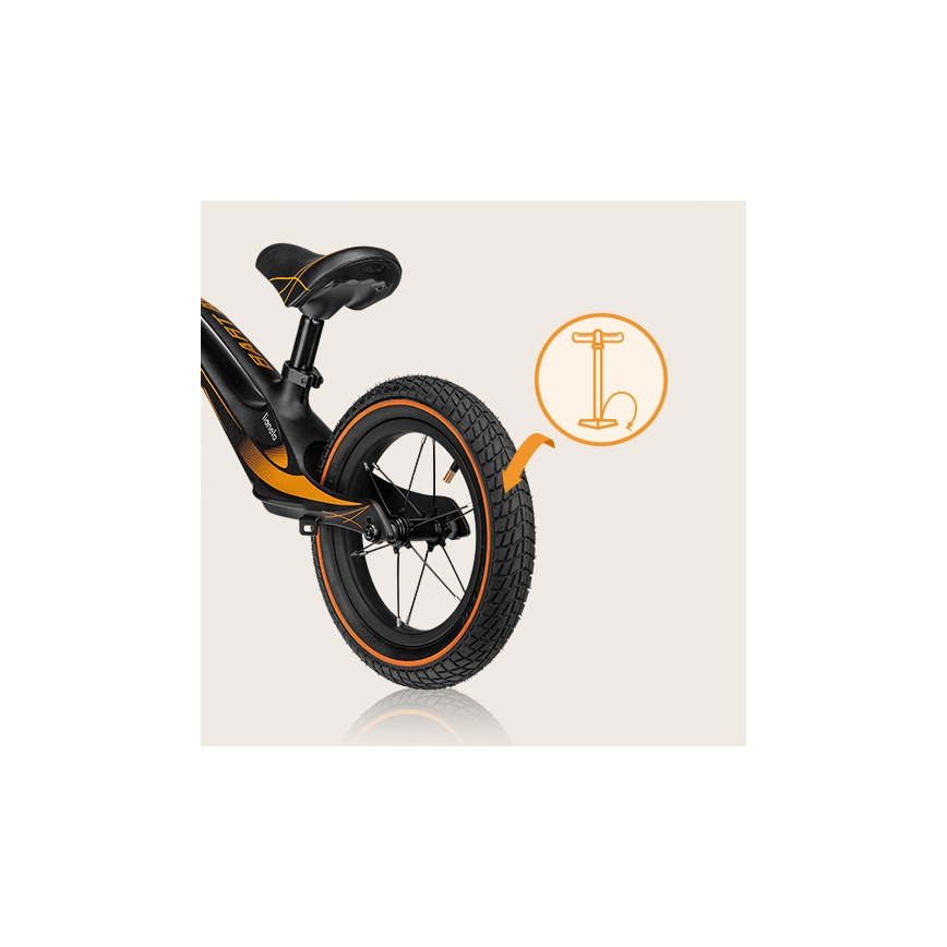 Lionelo - Bicicleta sin pedales BART AIR negro/naranja