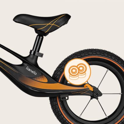 Lionelo - Bicicleta sin pedales BART AIR negro/naranja