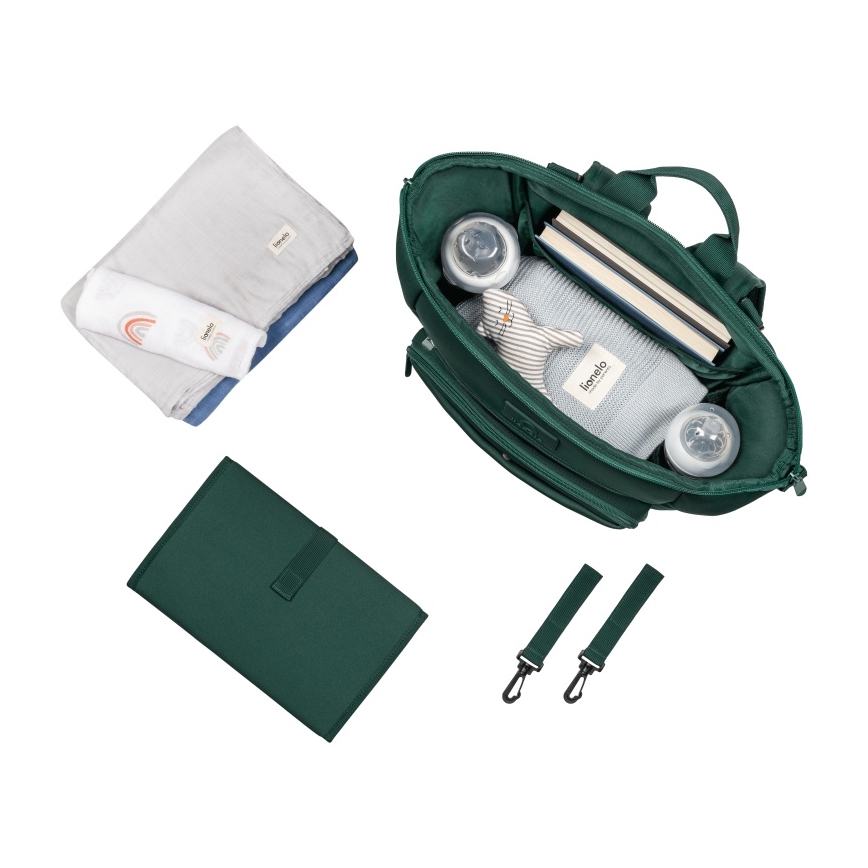 Lionelo - Bolsa cambiador para cochecito CUBE Verde Bosque