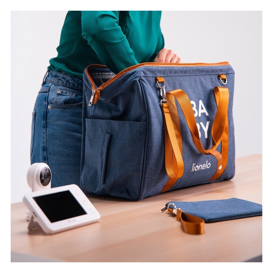 Lionelo - Bolsa de pañales para cochecito IDA Blue Denim
