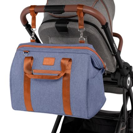 Lionelo - Bolsa de pañales para cochecito IDA Blue Denim