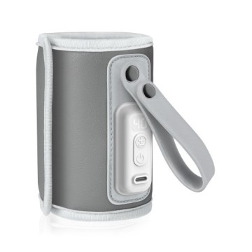 Lionelo - Calentador de biberones recargable THERMUP GO 18W/5V Gris plateado