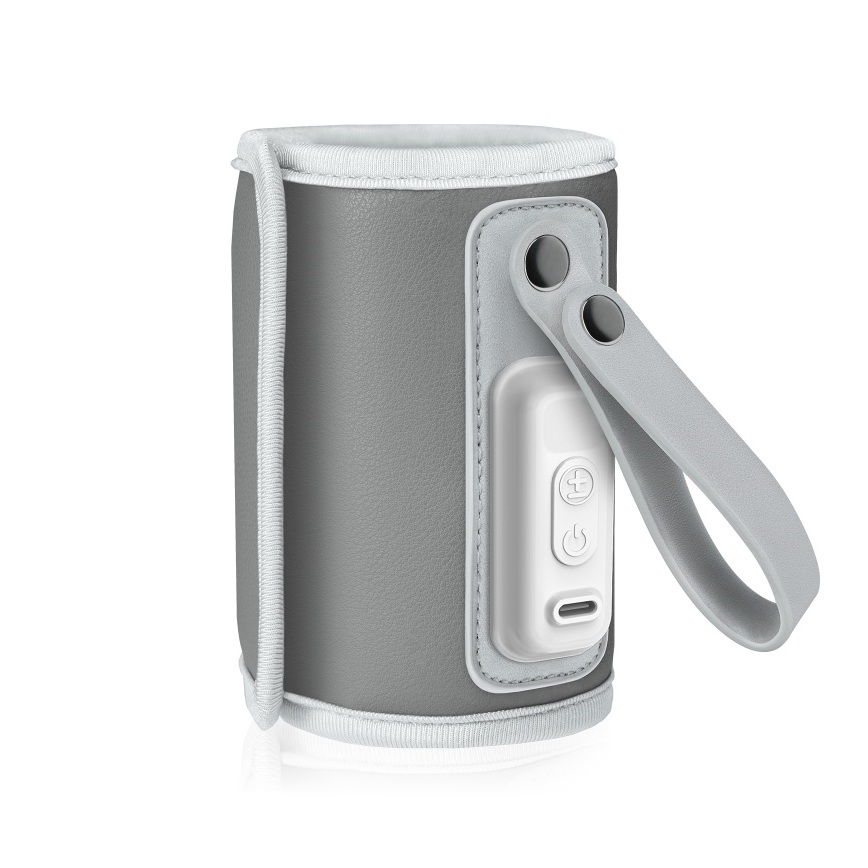 Lionelo - Calentador de biberones recargable THERMUP GO 18W/5V Gris plateado