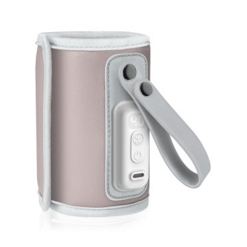 Lionelo - Calentador de biberones recargable THERMUP GO 18W/5V Rosa bebé