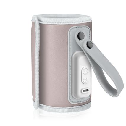 Lionelo - Calentador de biberones recargable THERMUP GO 18W/5V Rosa bebé