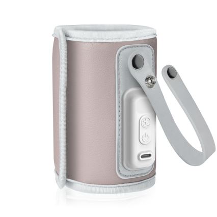 Lionelo - Calentador de biberones recargable THERMUP GO 18W/5V Rosa bebé