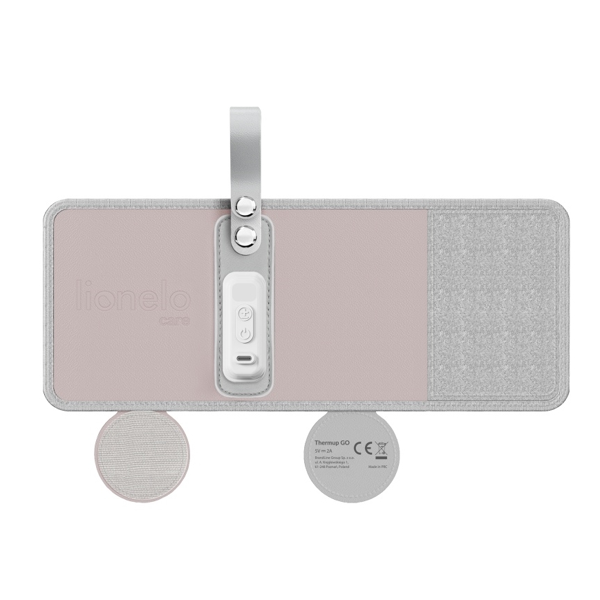 Lionelo - Calentador de biberones recargable THERMUP GO 18W/5V Rosa bebé