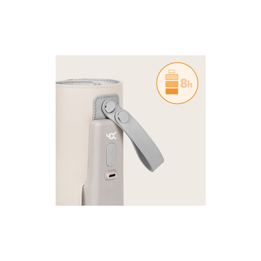 Lionelo - Calentador de biberones recargable THERMUP GO PLUS 10W/5V beige