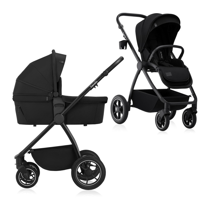 Lionelo - Carrito combinable 2 en 1 MERIL Ónix Negro
