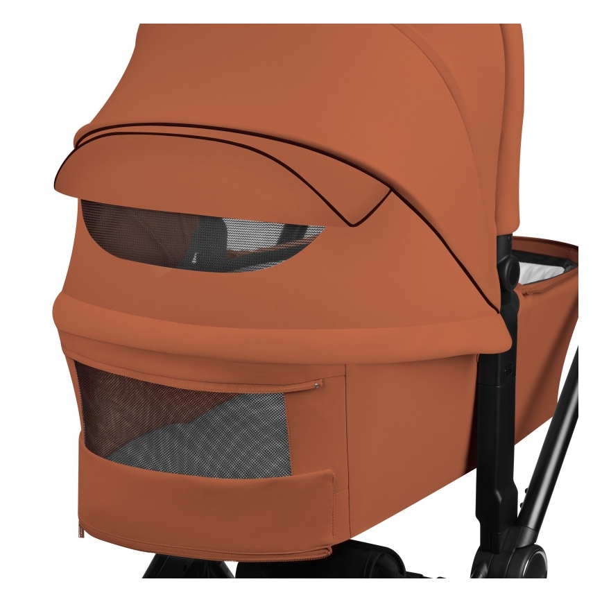 Lionelo - Carrito combinable 2 en 1 MIKA PLUS Marrón Óxido