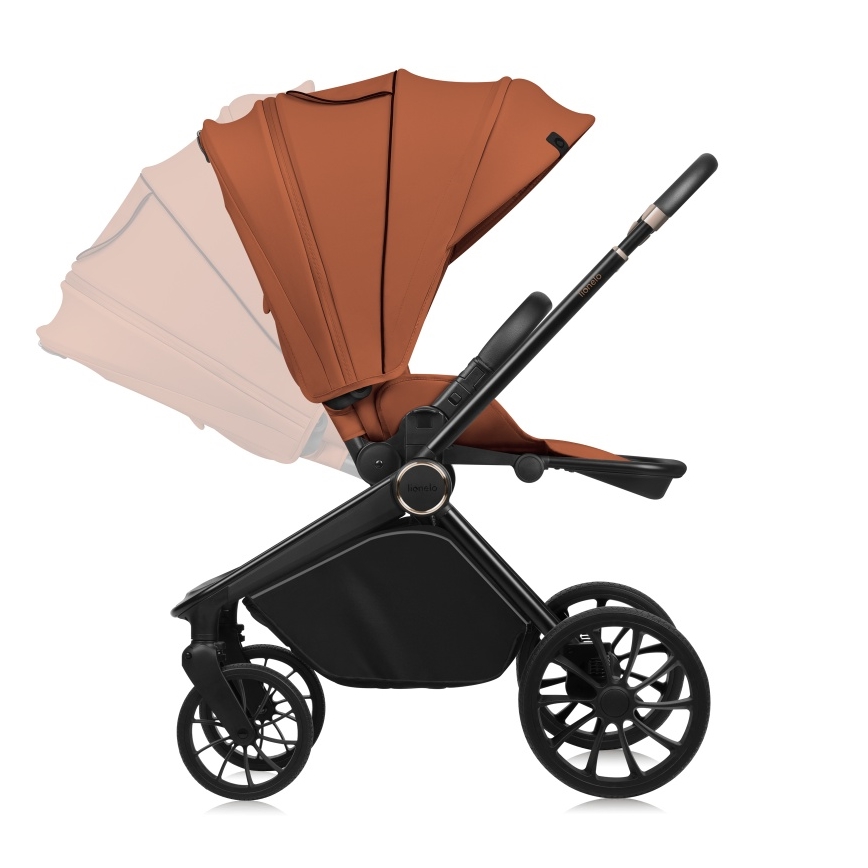 Lionelo - Carrito combinable 2 en 1 MIKA PLUS Marrón Óxido