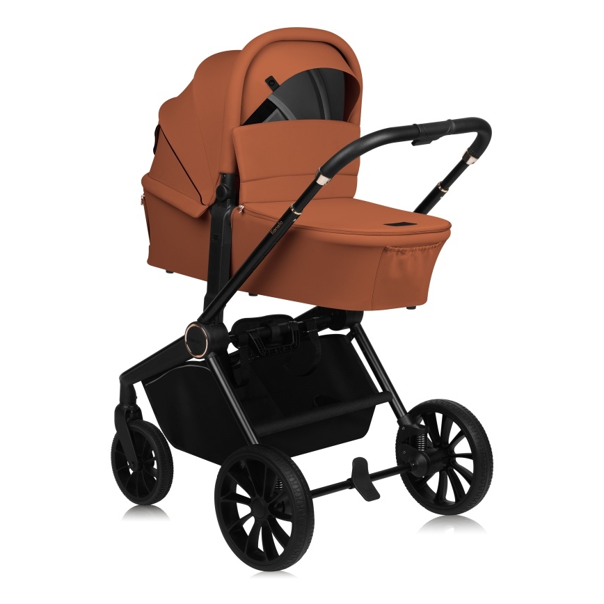 Lionelo - Carrito combinable 2 en 1 MIKA PLUS Marrón Óxido