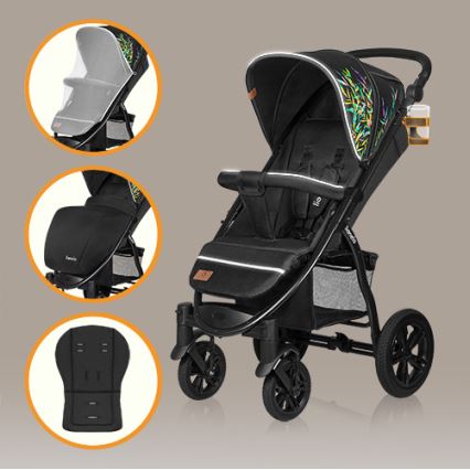 Lionelo - Cochecito ANNET TOUR negro/verde