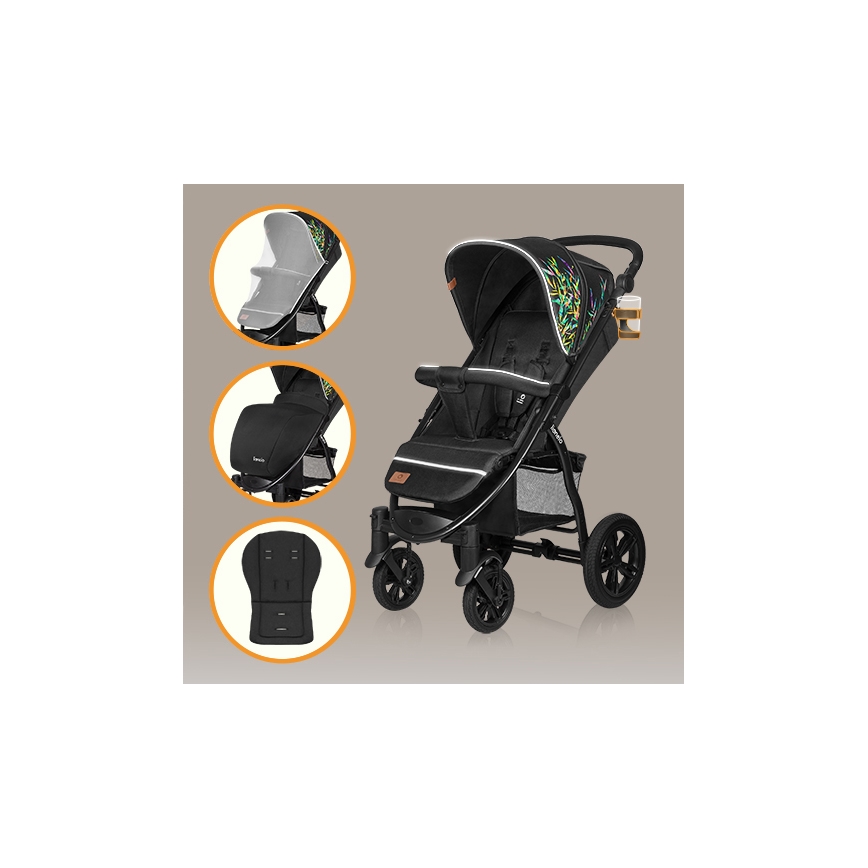Lionelo - Cochecito ANNET TOUR negro/verde