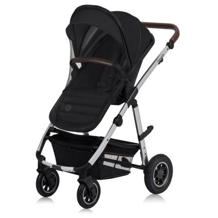 Lionelo - Cochecito combinable 3 en 1 AMBER Negro/Plateado