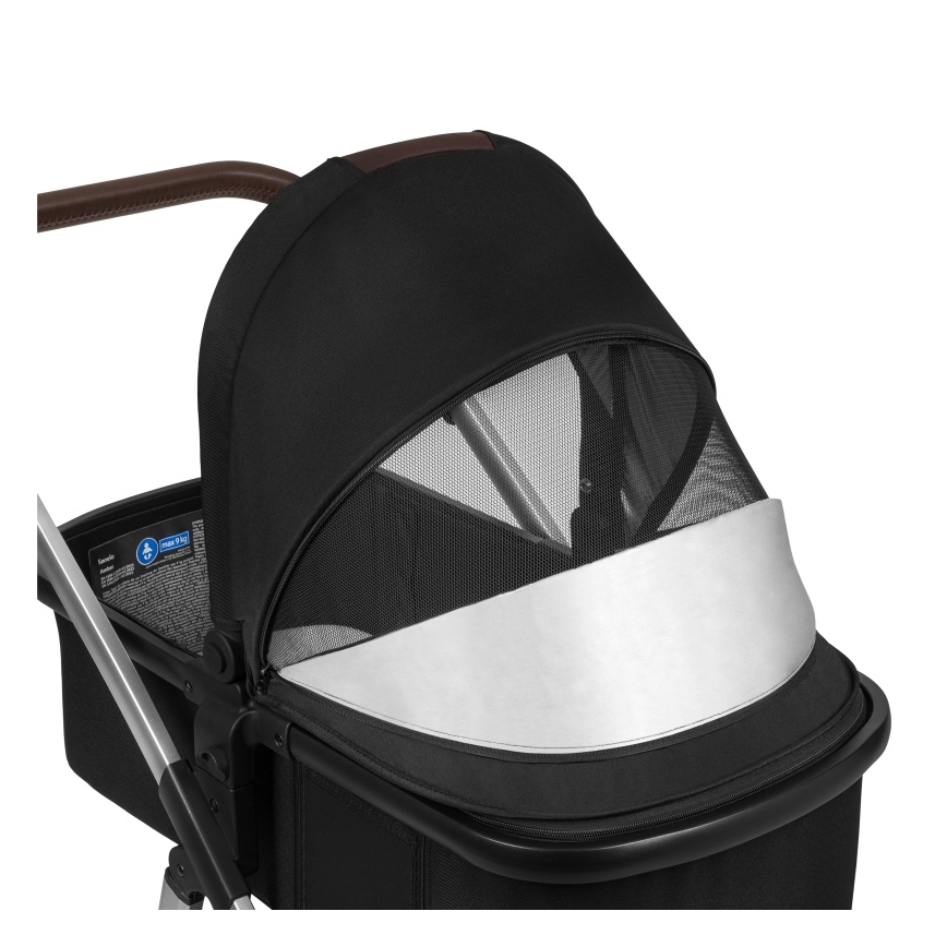 Lionelo - Cochecito combinable 3 en 1 AMBER Negro/Plateado