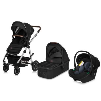 Lionelo - Cochecito combinable 3 en 1 AMBER Negro/Plateado
