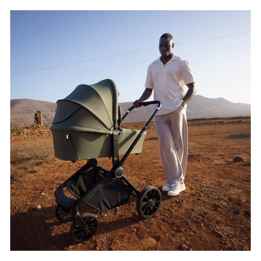 Lionelo - Cochecito combinable 3 en 1 MIKA PLUS Verde oliva