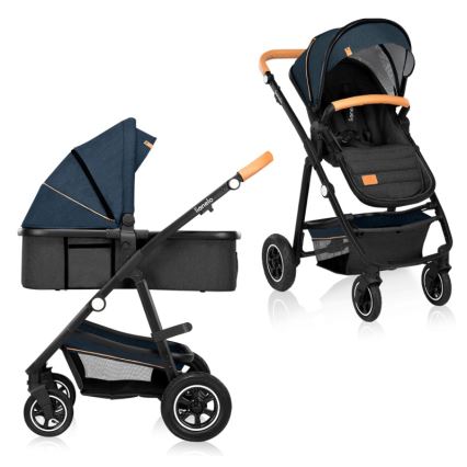 Lionelo - Cochecito combinado 2 en 1 AMBER Azul marino