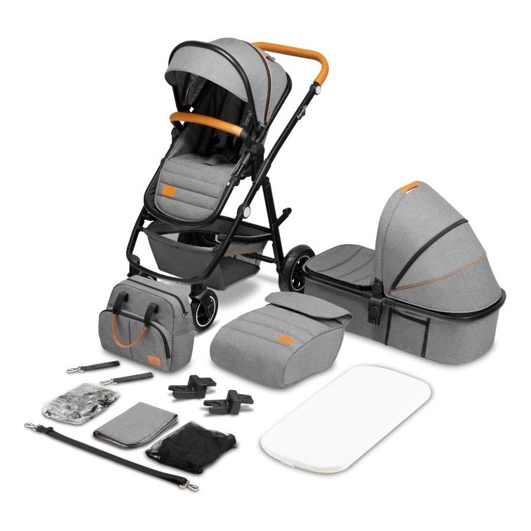 Lionelo - Cochecito combinado 2 en 1 AMBER Gris Piedra