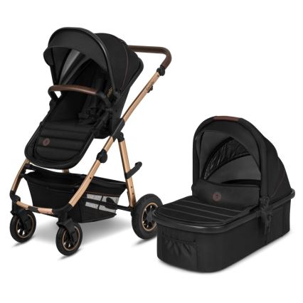 Lionelo - Cochecito combinado 2 en 1 AMBER Negro Ónix