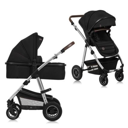 Lionelo - Cochecito combinado 2 en 1 AMBER Negro/Plata