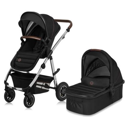 Lionelo - Cochecito combinado 2 en 1 AMBER Negro/Plata