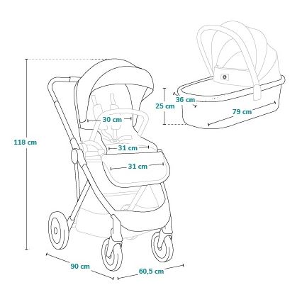 Lionelo - Cochecito combinado 2 en 1 AMBER PLUS Beige Arena